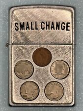 Vintage 2003 Small Change Coins Emblem Zippo Lighter picture