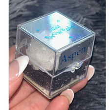 Aspen Snowball Salt Crystal Ball Mineral Specimen in Clear Display Case Vintahe picture