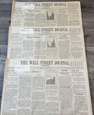Stockmarket Crash Black Monday 1987 Wall Street Journal Newspaper Oct 16, 19, 20 picture