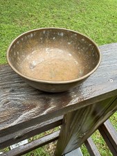 Antique 19thC Tinned Copper Mixing Bowl Cul de Poule Bottom Rolled Rim 6 1/2