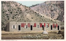 TYPICAL MEXICAN ADOBE HUT HOME POSTCARD ALBUQUERQUE SANTA FE NM NEW MEXICO 1920s picture