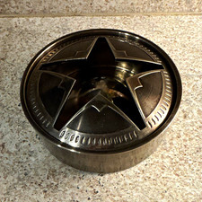 Vintage Marlboro Texas Lone Star Stainless Steel Ashtray with Lid picture