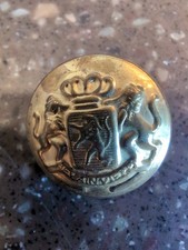 16x Antique Netherlands Officers Coat of Arms Brass Blazer Buttons WW2 Era picture