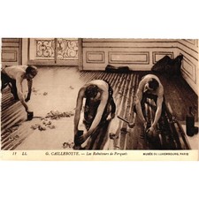 Vintage Gustave Caillebotte Les Raboteurs de Parquets Postcard Musee Luxembourg picture
