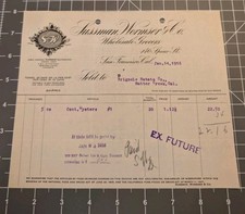 1916 Sussman Wormser & Co. S&W Wholesale Grocers San Francisco Invoice Oyster picture
