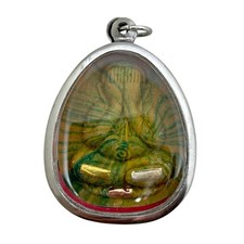 Phra Pidta Lp Pae Takut Thai Amulet Pendant Stainless Frame picture