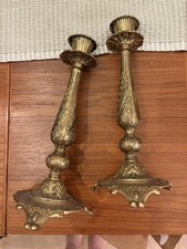 VTG Pair of Brass Candle Holders Candlesticks Made in Israel picture