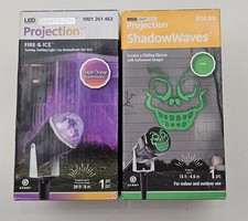 LED Projection Fire & Ice And Shadow Waves Lot Of 2 Gemmy Light Show Halloween picture