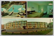 1961 Scott's Niagara Motel Erie PA Vintage Postcard Pool Room Exterior Chrome picture