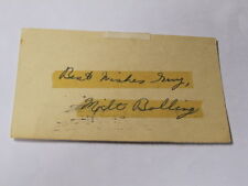 Milt Bolling Autographed Post Card JSA Auction Certified 