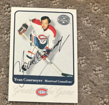 YVAN COURNOYER HOF AUTOGRAPHED SIGNED FLEER GREATS OF THE GAME HOCKEY CARD picture