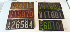Lot of 6 Vintage New Jersey License Plates (NJ) 1930 1931 1932 1934 1935 1940. picture