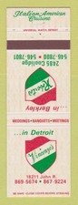 Matchbook Cover - Vincenzo's Detroit MI Roberto's Berkley Italian Restaurants picture
