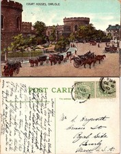 Court Houses Carlisle Postcard Posted 1906 Vintage Carlisle England Carriages picture