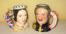 Royal Doulton Character Jug Pair: Queen Victoria D7072 & Prince Albert D7073 picture