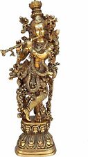 Radha Krishna Pair Radha Kishan Krishna Murti Idol Statue Sculpture - Brass 29