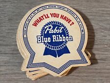 10 Vintage 1960's Pabst Blue Ribbon Beer Coasters Bar Coasters picture