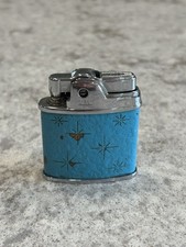 Vintage 1950's Ronson SPORT Pocket Lighter Blue Leather Wrap - Untested picture