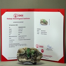 GGI Certified Natural Emerald Specimen, Crystal on Matrix,385 Gram Chitral, PAK picture