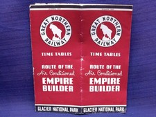 Vintage 1937 Great Northern Railway Timetable Empire Builder Glacier Park Map picture