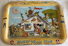 VINTAGE WALT DISNEY MICKEY MOUSE CLUB MOUSEKETEERS METAL TV DINNER TRAY - RARE picture