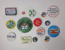Vintage Pinback Button Lot of 15 Political Advertising Novelty Souvenir Pins picture