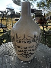 Antique R.H. Parker Old Style Nelson Co KY Whiskey Stoneware Salt Glaze Stencil picture