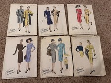 6 Vintage Vogue Couturier Sewing Patterns 1940s 1950s Size 14 Fashion Lot picture