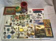 Junk Drawer Lot Vintage Baseball Coins Knife Pocket Watch Arrowheads Tokens Pins picture