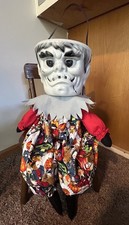 VTG Halloween Frankenstein Head Blow Mold Candy Bucket Shelf Sitter Handmade picture