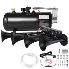 Train Horn Kit: 4 Trumpet Horns, 0.8 Gallon Air Tank, 12V Universal picture