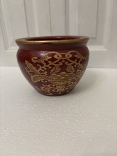 Vintage Chinoiserie Red and Gold Planter picture