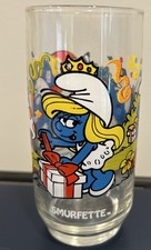 Vintage 1983 Smurfette 6” Drink Glass Peyo Collectible Wallace Berrie & Co  picture