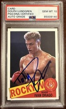 Dolph Lundgren Signed Rocky IV Boxing AUTO PSA 10 picture