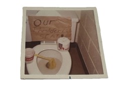 VTG 1970s 70’s Photo Prank Our President’s Toilet Seat Plastic Coors Beer Cup picture