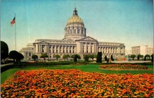 Vintage San Francisco City Hall California Postcard Selithco Chrome View picture