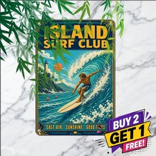 Hawaii Travel Poster Tin Sign Vintage Ocean Beach Bar Metal Plaque picture