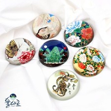 Korean Minhwa Crystal Paperweight Korean Folk Art Calligraphy Desk Decor picture