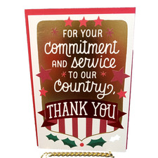 Hallmark Christmas Card Red Gold To MILLITARY PERSON