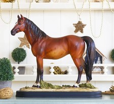 Brown Running Horse Figurine, Polystone Stallion Statue, Mustang Sculpture picture