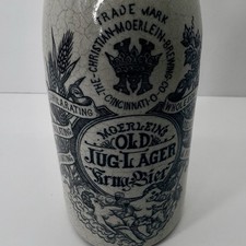 Vtg Moerlein Brewing Company Cinti Ohio Old Jug Lager Krug Bier Stoneware Bottle picture