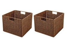 Trademark Innovations Foldable Storage Basket with Iron Wire Frame (Set of 2) picture