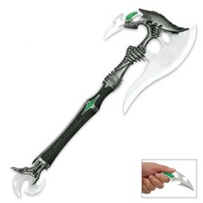Alien Warrior Fantasy Battle Axe w/ Dagger & Plaque New picture