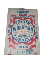 Vintage c1940 Union Workman Chewing Tobacco Foil Pouch Scotten Dillon Detroit picture