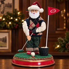Gemmy North Pole Golf Club Santa Christmas Golfer Figurine Gift for Golf Lovers picture