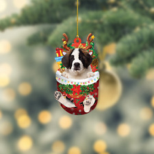 Saint Bernard Dog Snow Pocket Xmas Ornament, St Bernard Dog Christmas Ornament picture