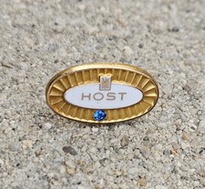 VINTAGE MARRIOTT HOTEL HOST 10K GOLD 1/10K BLUE SAPPHIRE EMPLOYEE 5 YEAR PIN picture