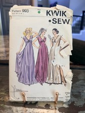 Vintage Kwik Sew 993 Misses Nightgown Pattern XS S M L Cut Complete Martensson picture