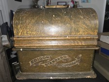 Antique Edison Standard Model B Cylinder Phonograph c1905-1907 Oak Case w/Crank picture