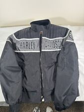 ~VTG Men's 'HARLEY DAVIDSON' Racing Motorcycle Jacket/Bomber~Full Zip~Medium~USA picture